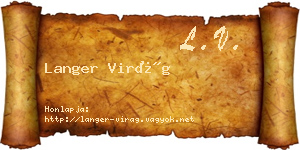 Langer Virág névjegykártya